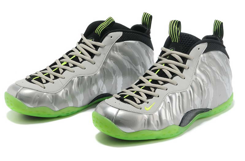 Nike Air foamposite one mens shoes silver Green (2)